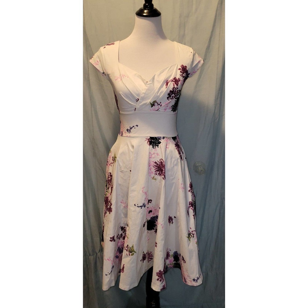 NWT Vintage classic tailored elegant Floral Dress small - Picture 2 of 5